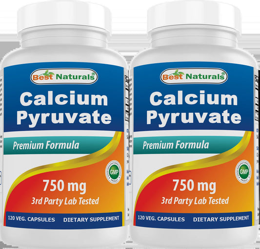 2 Pack  Calcium Pyruvate 750 Mg 120 Capsules